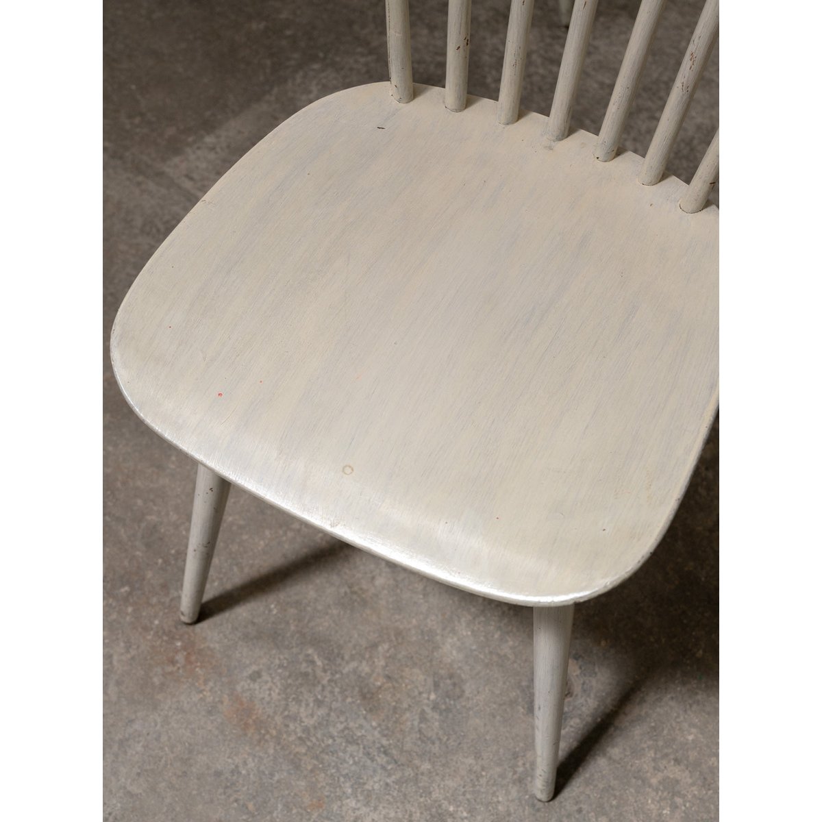 Lot de six chaises Baumann blanc crème Claude N°1391 - Bon état blanc, DEBONGOUT