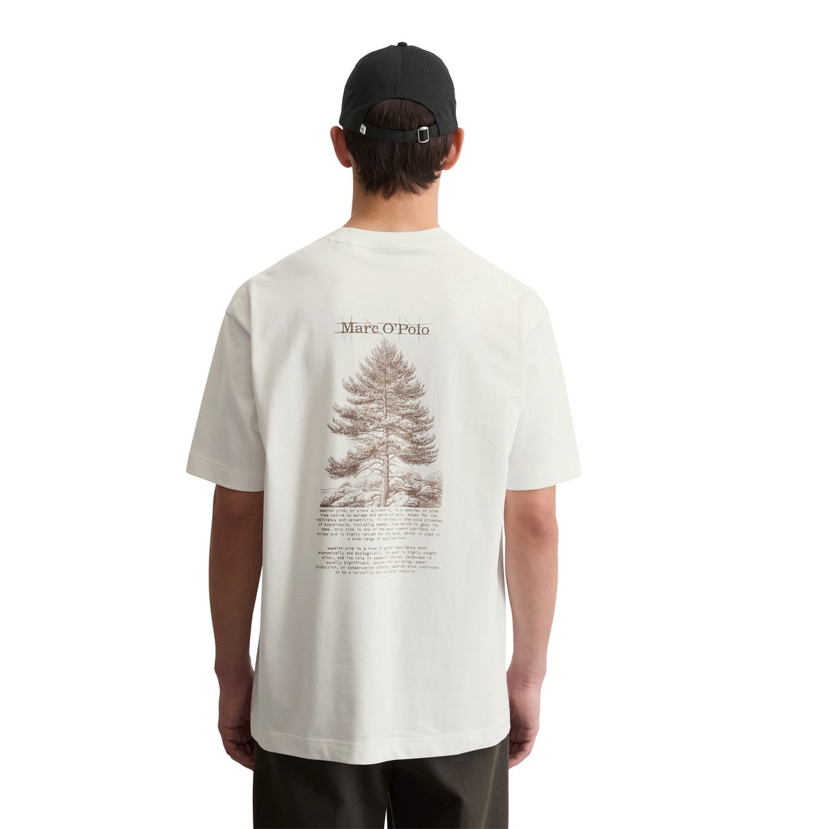 T-shirt relaxed avec imprimé naturel sur le dos blanc, MARC O'POLO