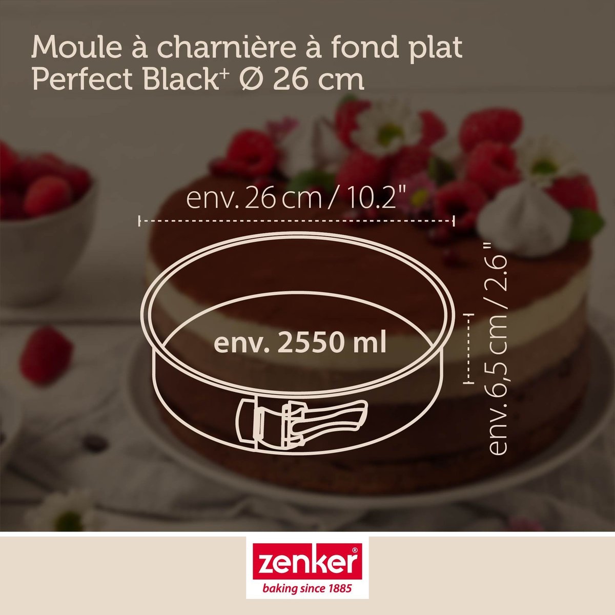 Moule à manqué à charnière 28 cm PERFECTBACK+ noir, ZENKER