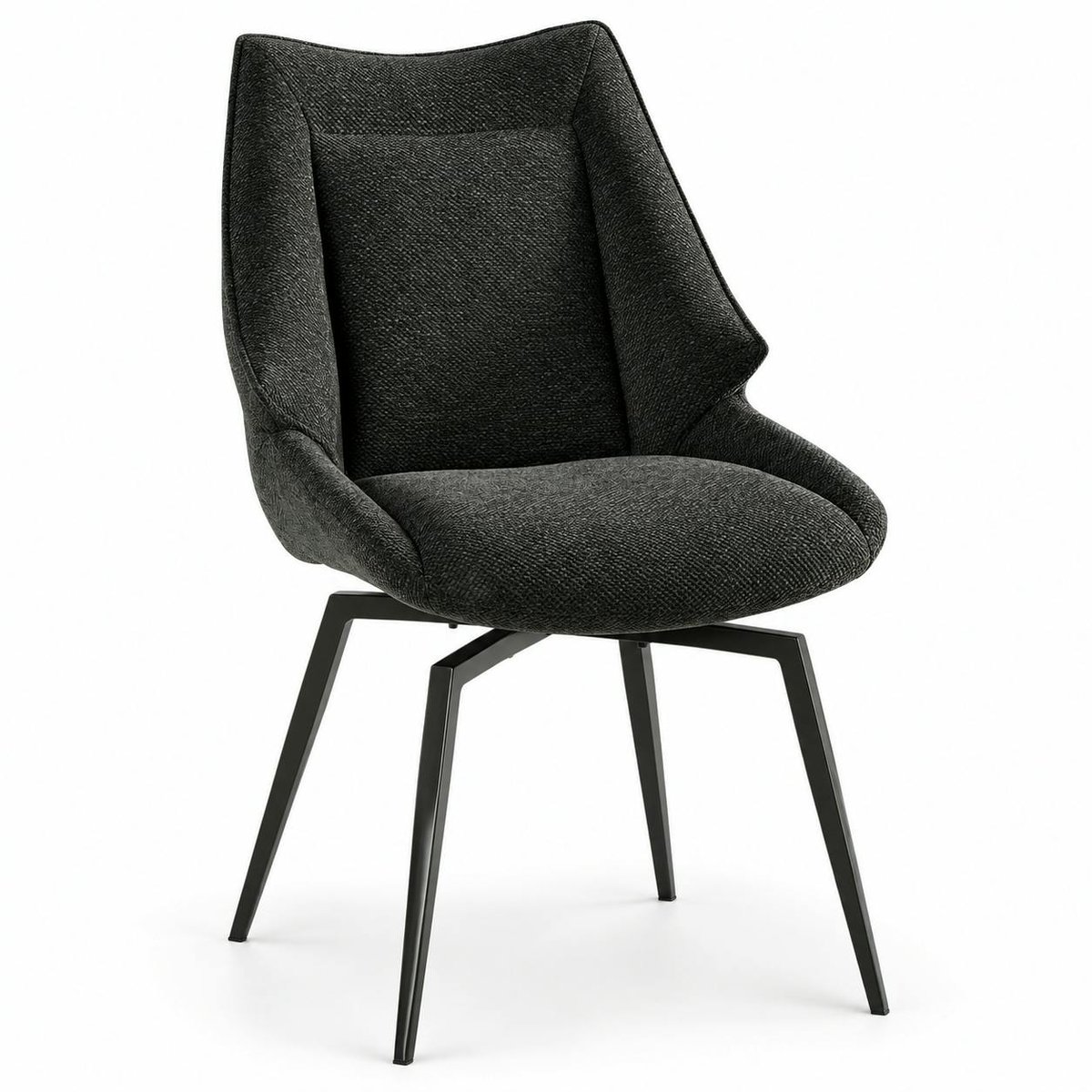 Chaise design tissu microfibre anthracite (lot de 2) IENA anthracite, PIER IMPORT