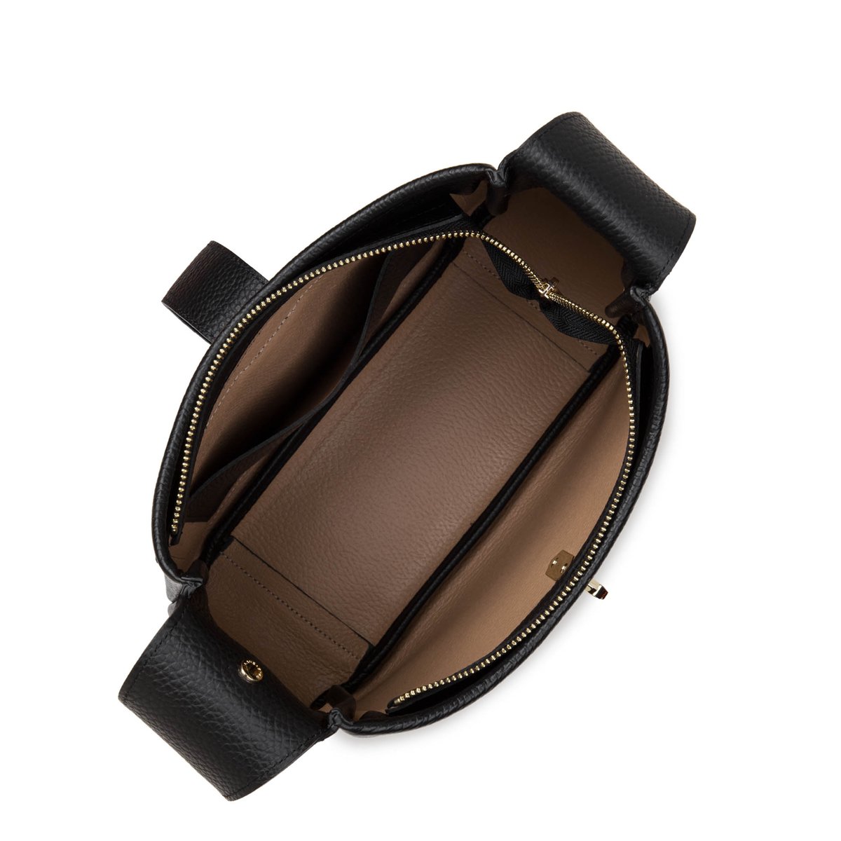 Petit sac seau, Made in France TOP DOUBLE noir - in - nude, LANCASTER
