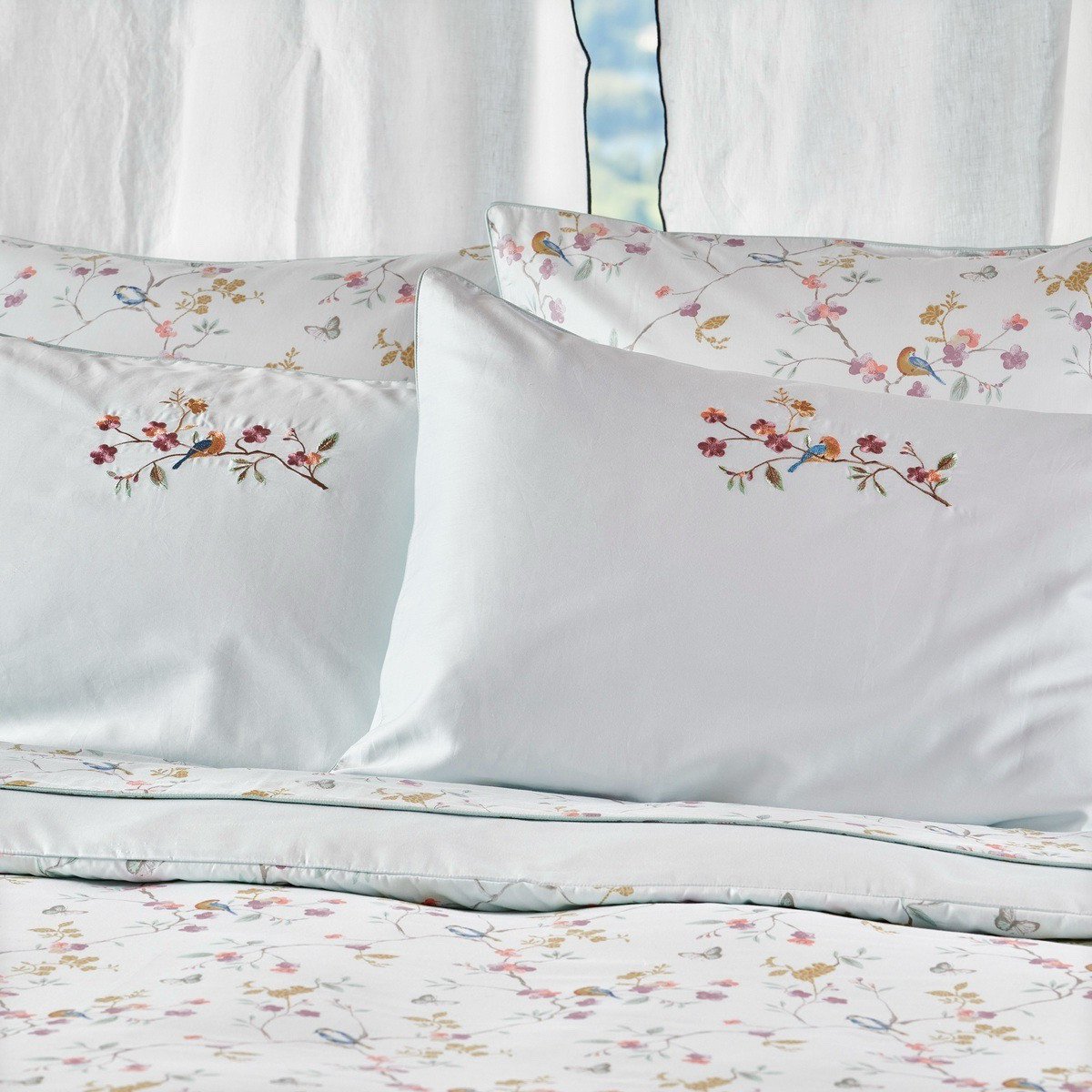 Taie D'oreiller   Satin De Coton - JARDIN SUSPENDU motifs, TRADITION DES VOSGES
