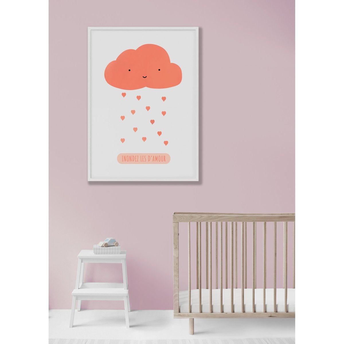 Affiche Enfant : 'Inondez les d'amour' blanc, L'AFFICHERIE