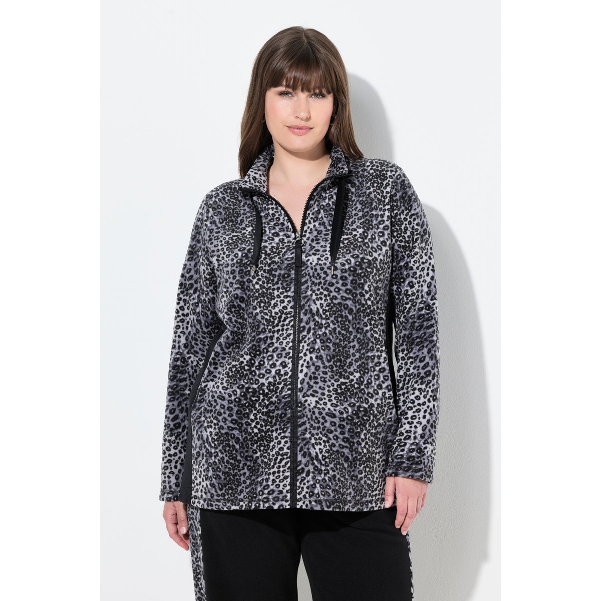 Veste polaire d'intérieur à col montant et noir, ULLA POPKEN