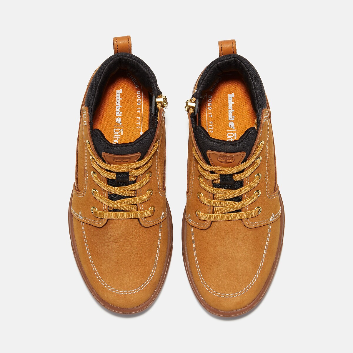 Leder-Sneaker LISBON STREET MID LACE mit Stretch-Schnürsenkeln und Reissverschluss gelb, TIMBERLAND