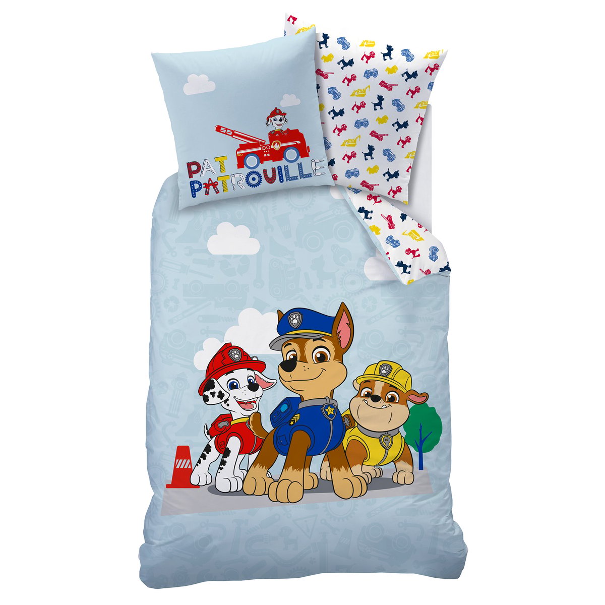 Parure de lit imprimée 100% coton, PATBOY bleu, PAT PATROUILLE