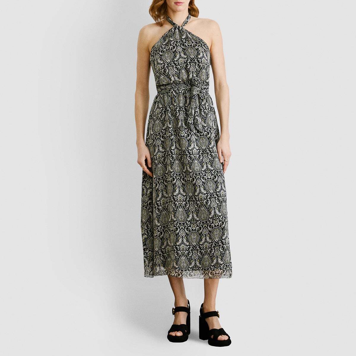 Robe Midi À Imprimé Paisley noir, PEPE JEANS