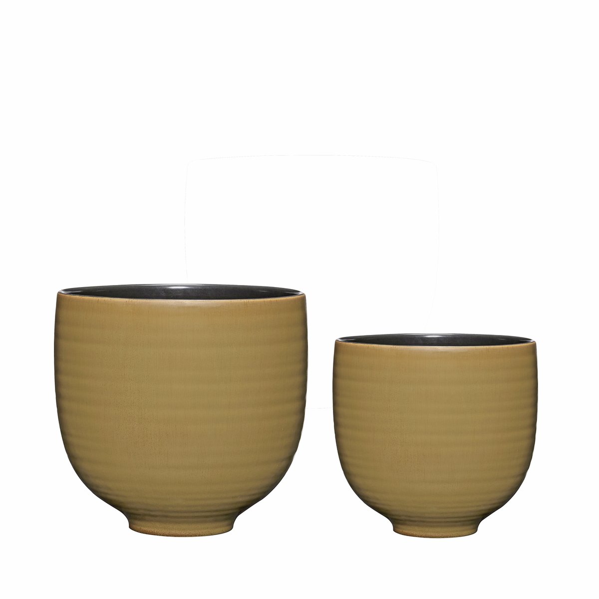 Pots en céramique YUKA vert, HUBSCH