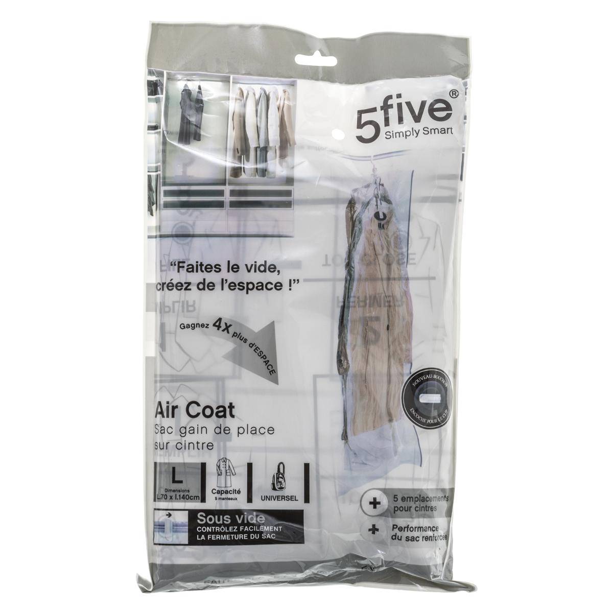 Sac compresseur AIR 138x69cm transparent, 5FIVE SIMPLY SMART