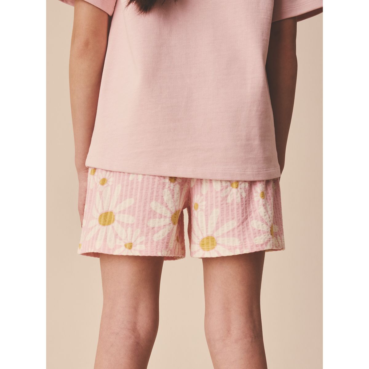 Short texturé fleur rose, NEXT