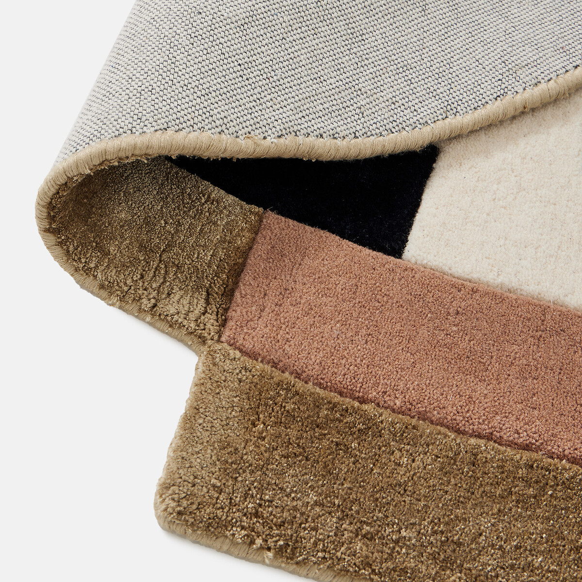 Tapis ovale, 55% viscose, 45% laine, UMBRA or, LA REDOUTE INTERIEURS