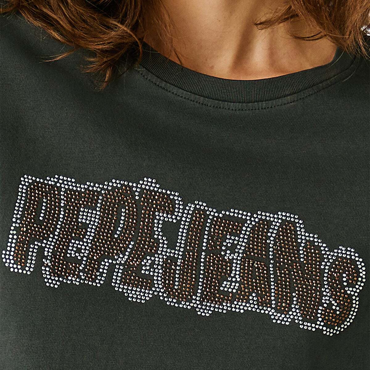 T-Shirt Avec Logo En Strass gris, PEPE JEANS