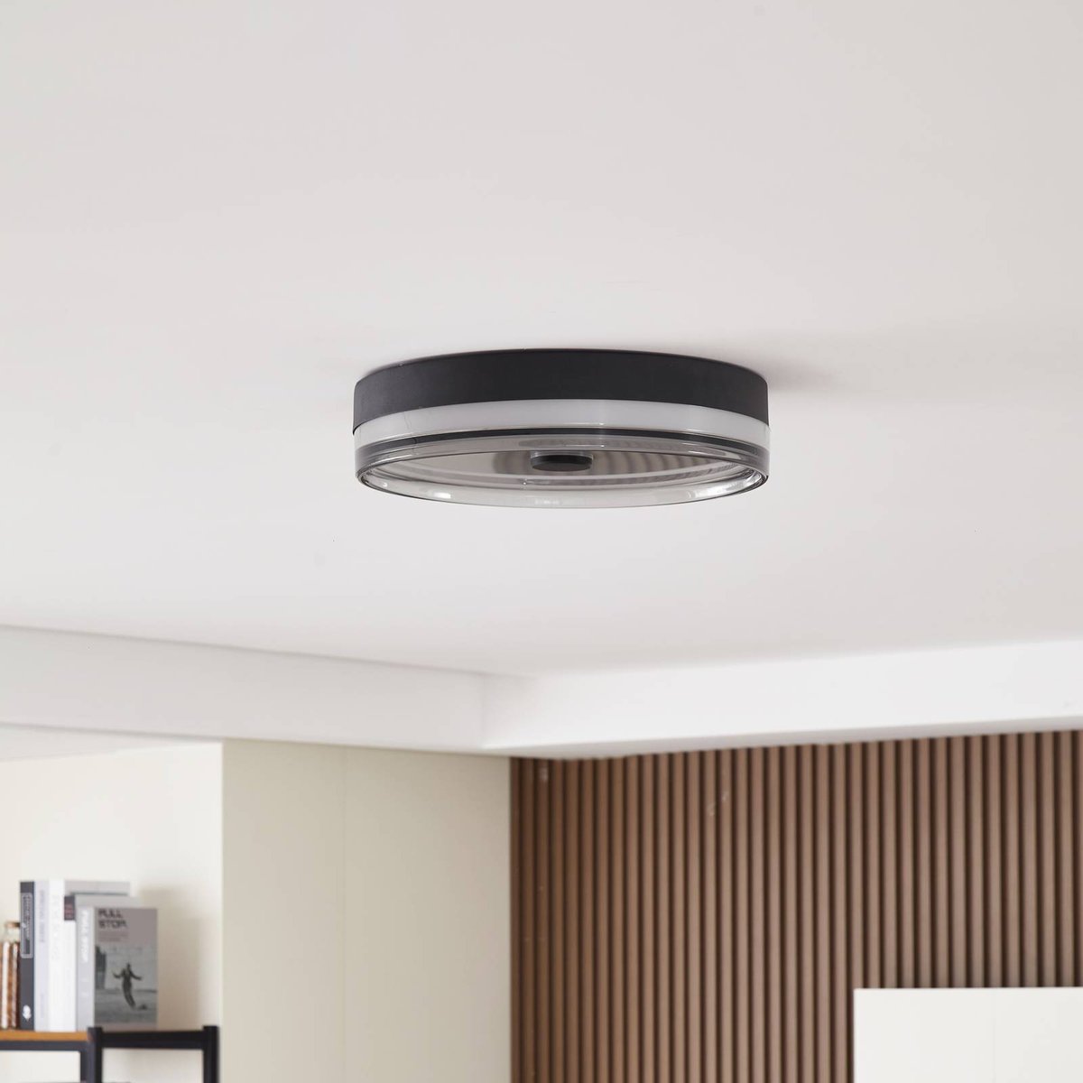 Plafonnier  moderneLED, Aldorin noir sable, blanc, LINDBY