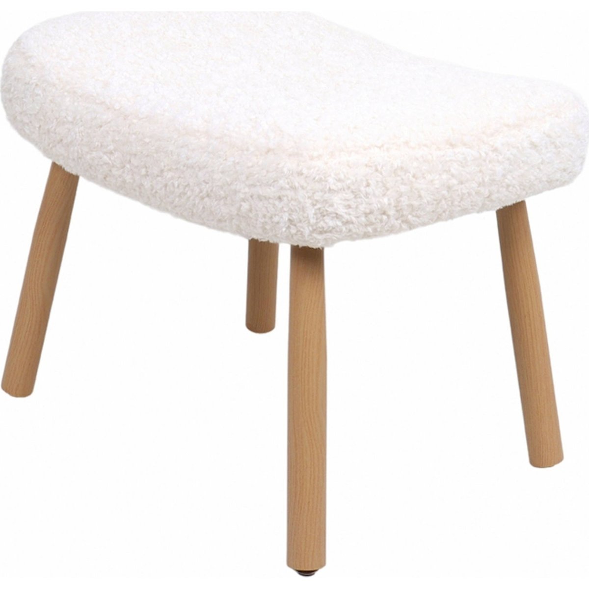 Tabouret scandinave imitation laine de mouton blanc effet laine mouton, RECOLLECTION