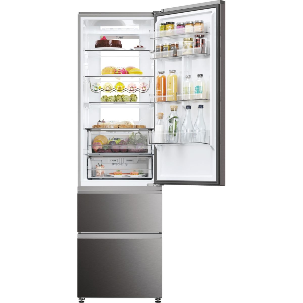 Réfrigérateur combiné HTW7620CNMP inox, HAIER
