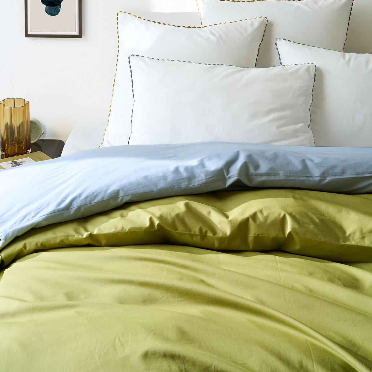 Scenario Cotton Percale 200 Thread Count Duvet Cover matcha, LA REDOUTE INTERIEURS