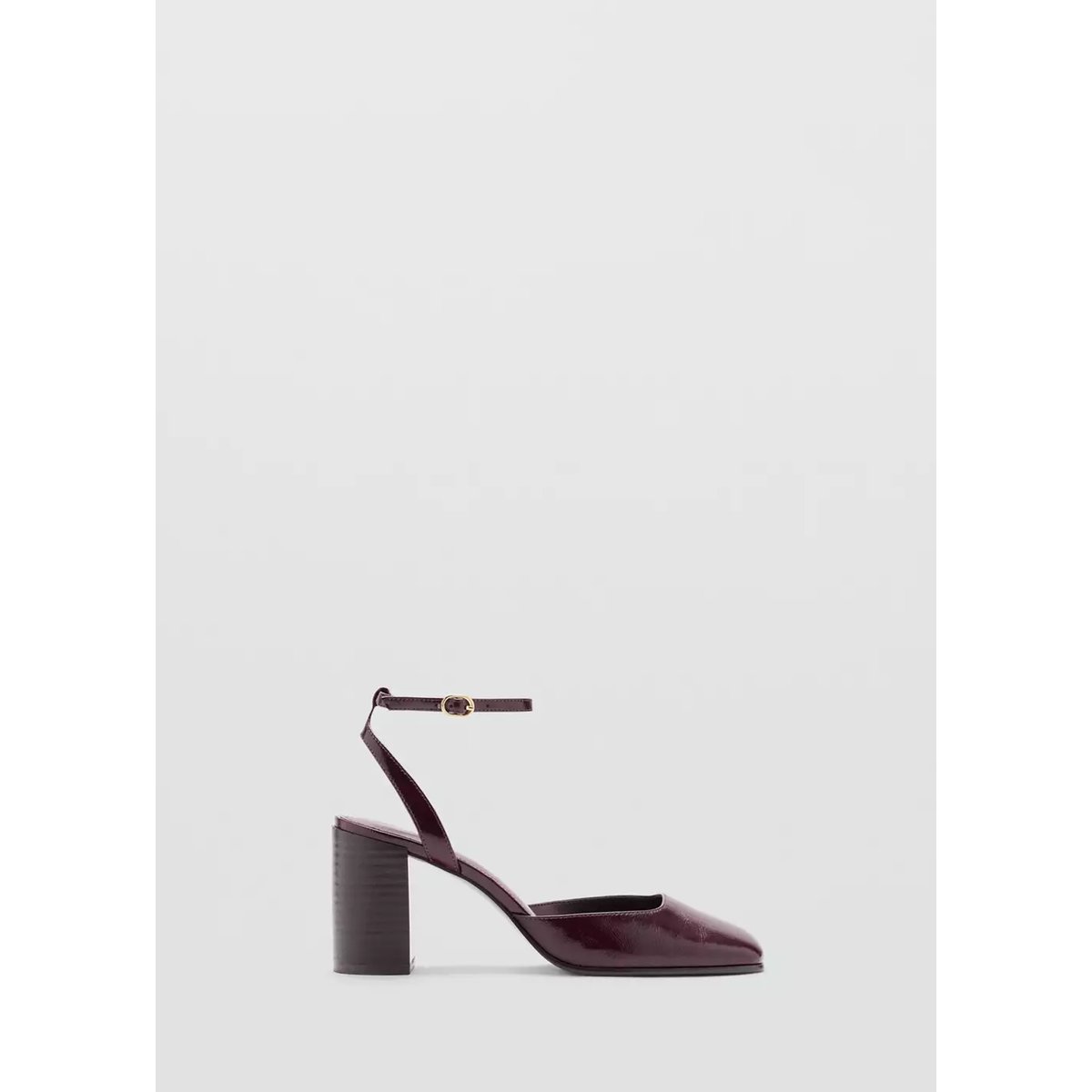 Chaussures talon bloc bordeaux, MANGO