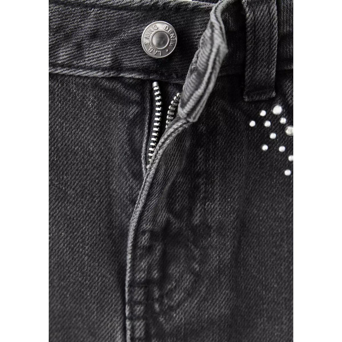 Jupe en jean ornée de strass black denim, MANGO KIDS