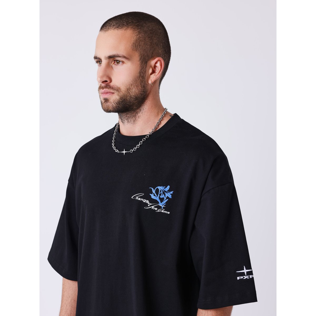 T-shirt floral noir, PROJECT X