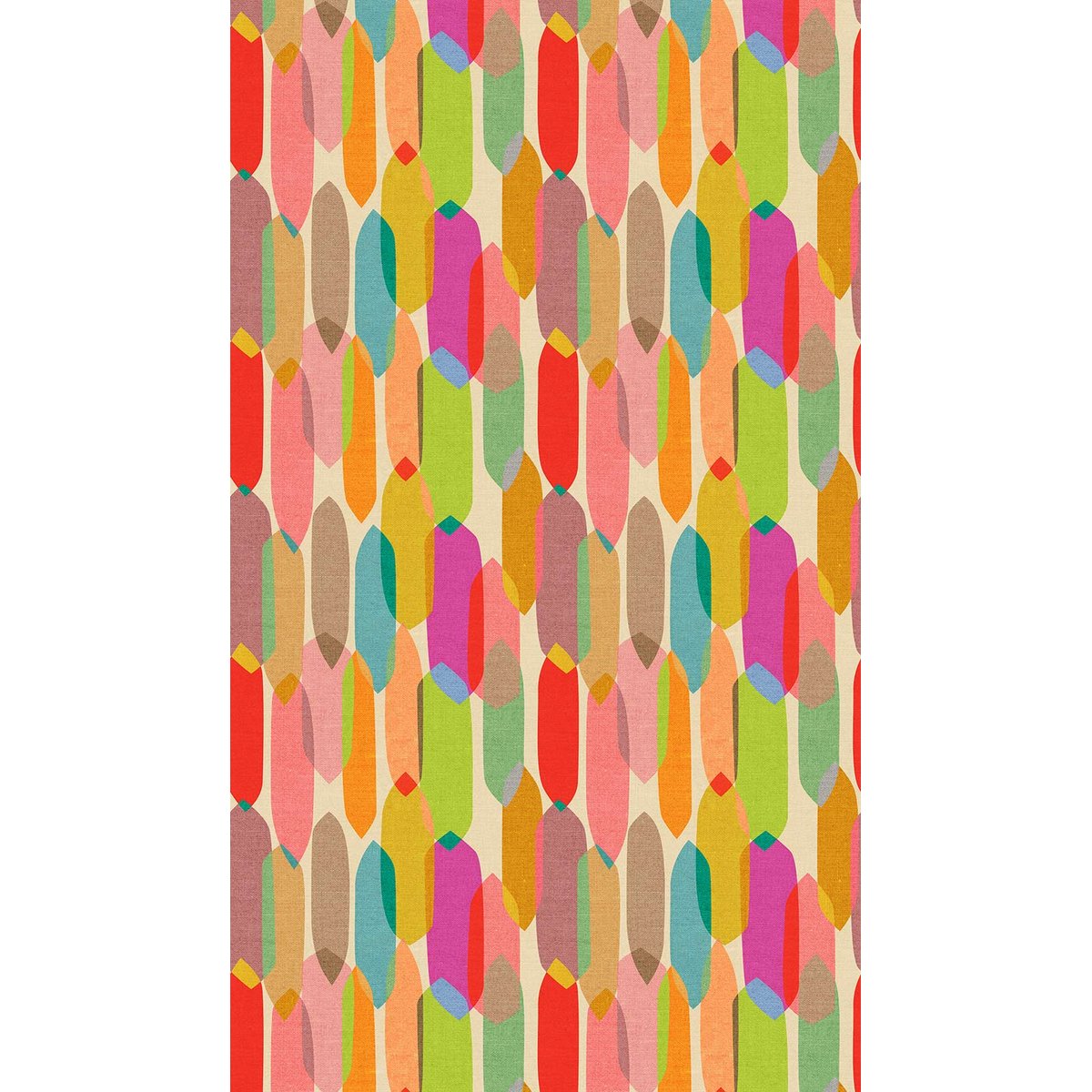 Papier peint patchwork coloré intissé, HEXOA