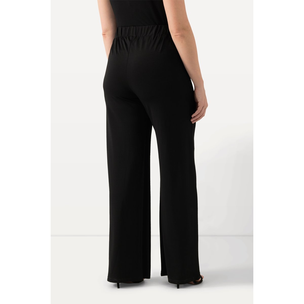 Pantalon en piqué au tombé fluide noir, ULLA POPKEN