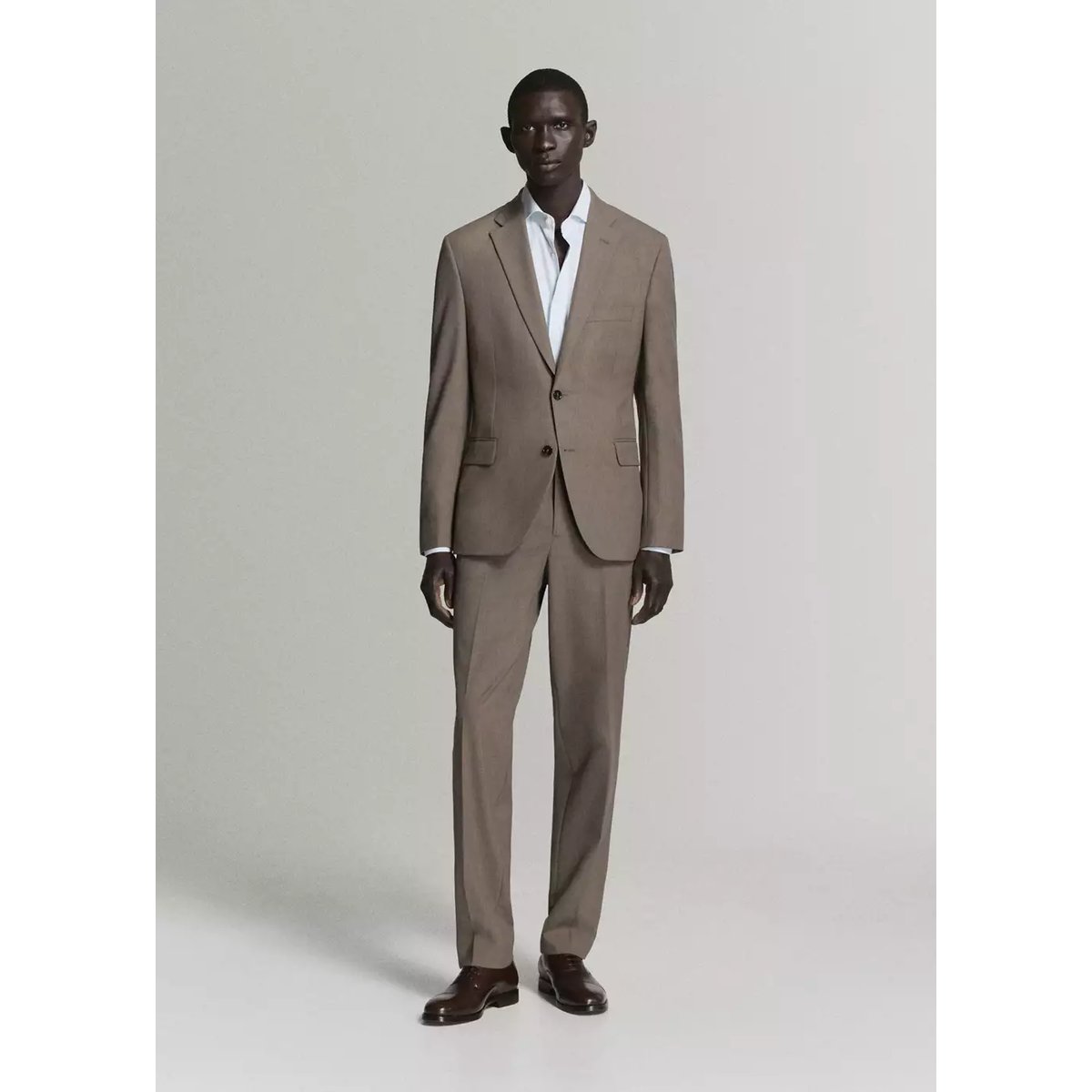 Chemise costume 100 % coton rayures bleu, MANGO MAN