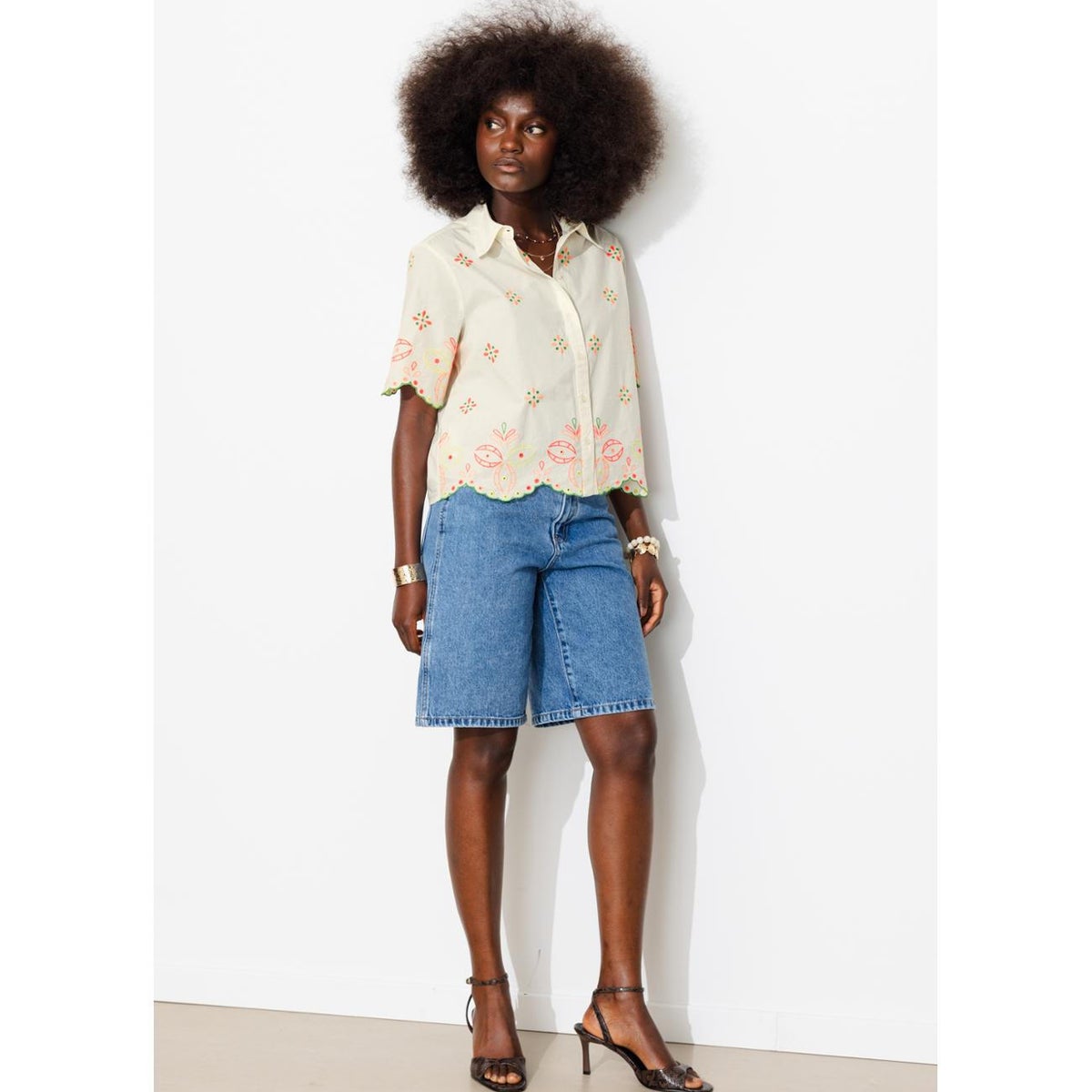 Chemise brodée ecru, PROMOD