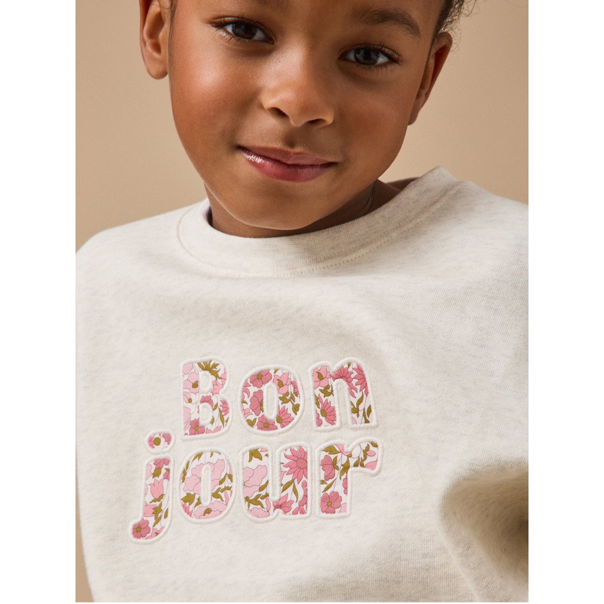Sweat  à message - coton biologique ecru chine, CYRILLUS