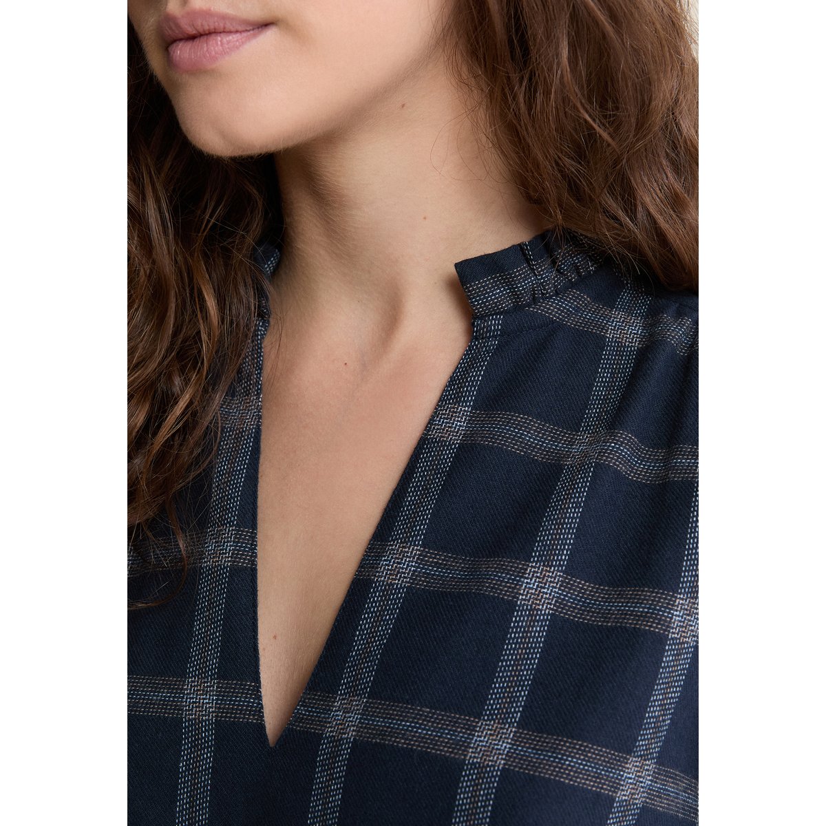 Blouse en coton à carreaux A CHOPIN CRX bleu, ETAM