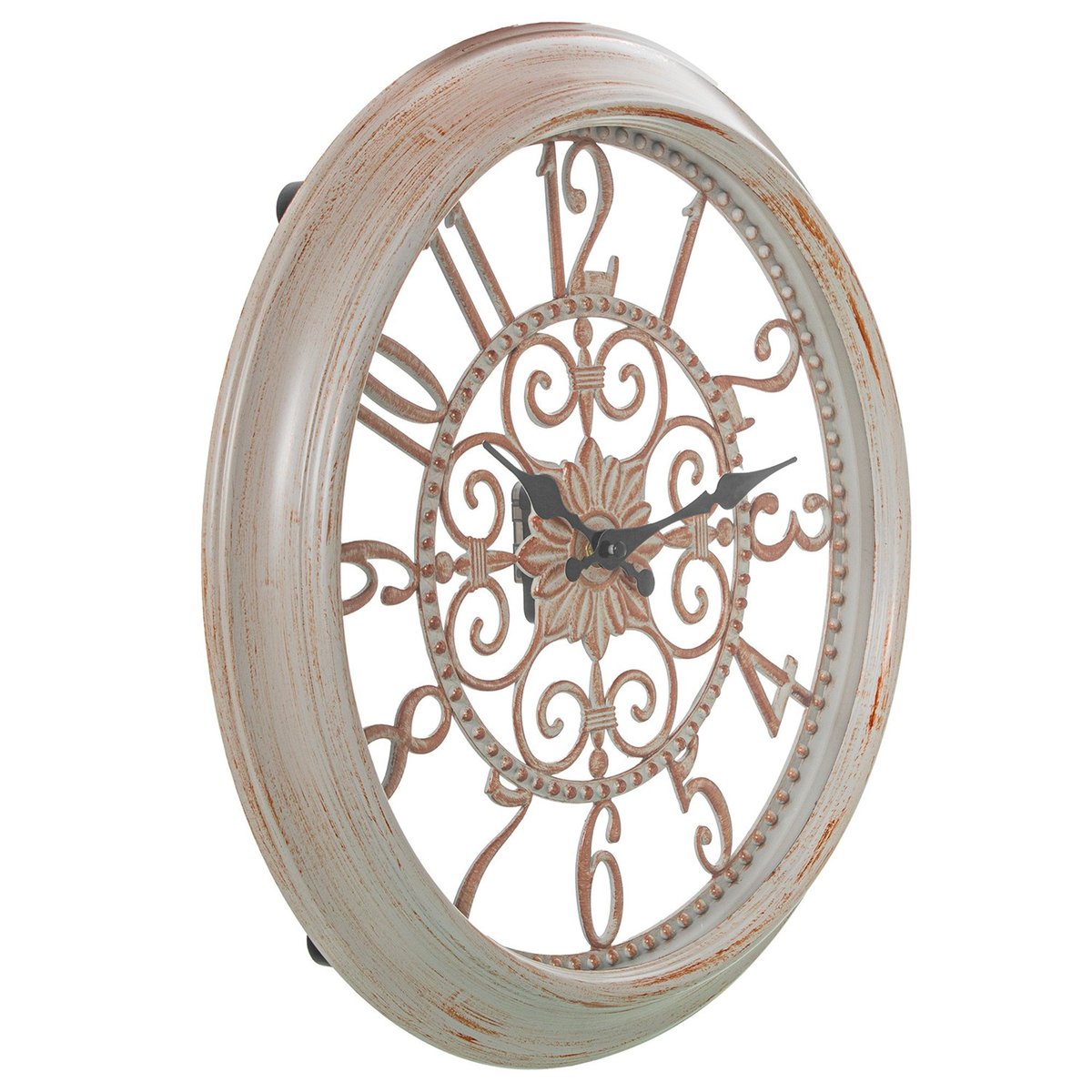 Horloge murale ronde blanche et dorée 40.5x40.5x5cm doré, WADIGA