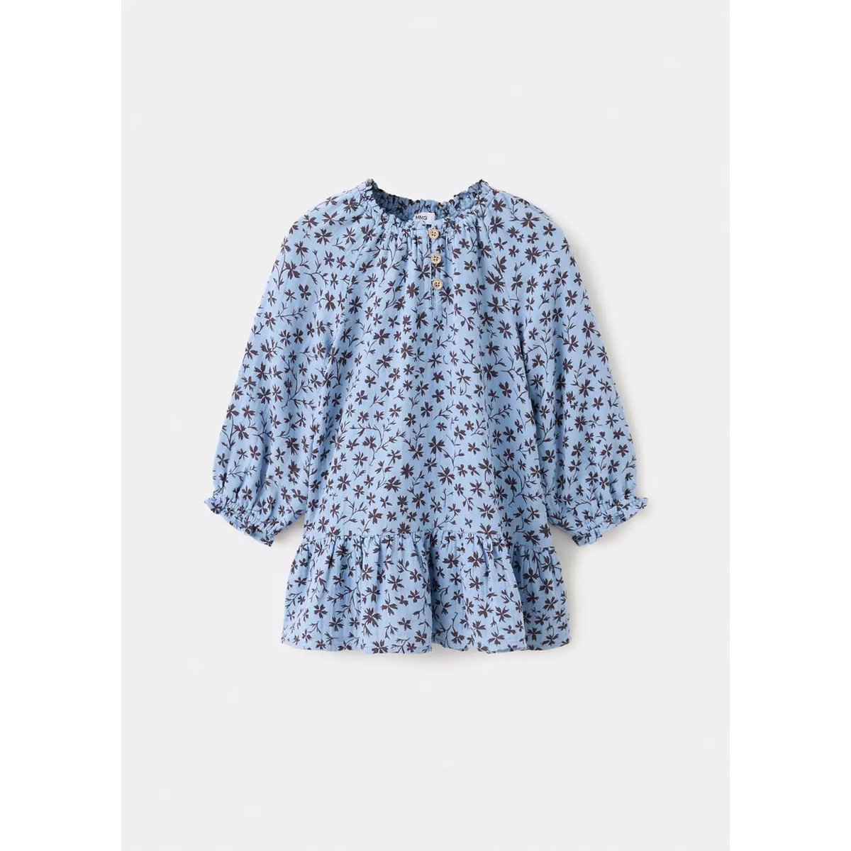 Robe à imprimé fleurs bleu, MANGO BABY