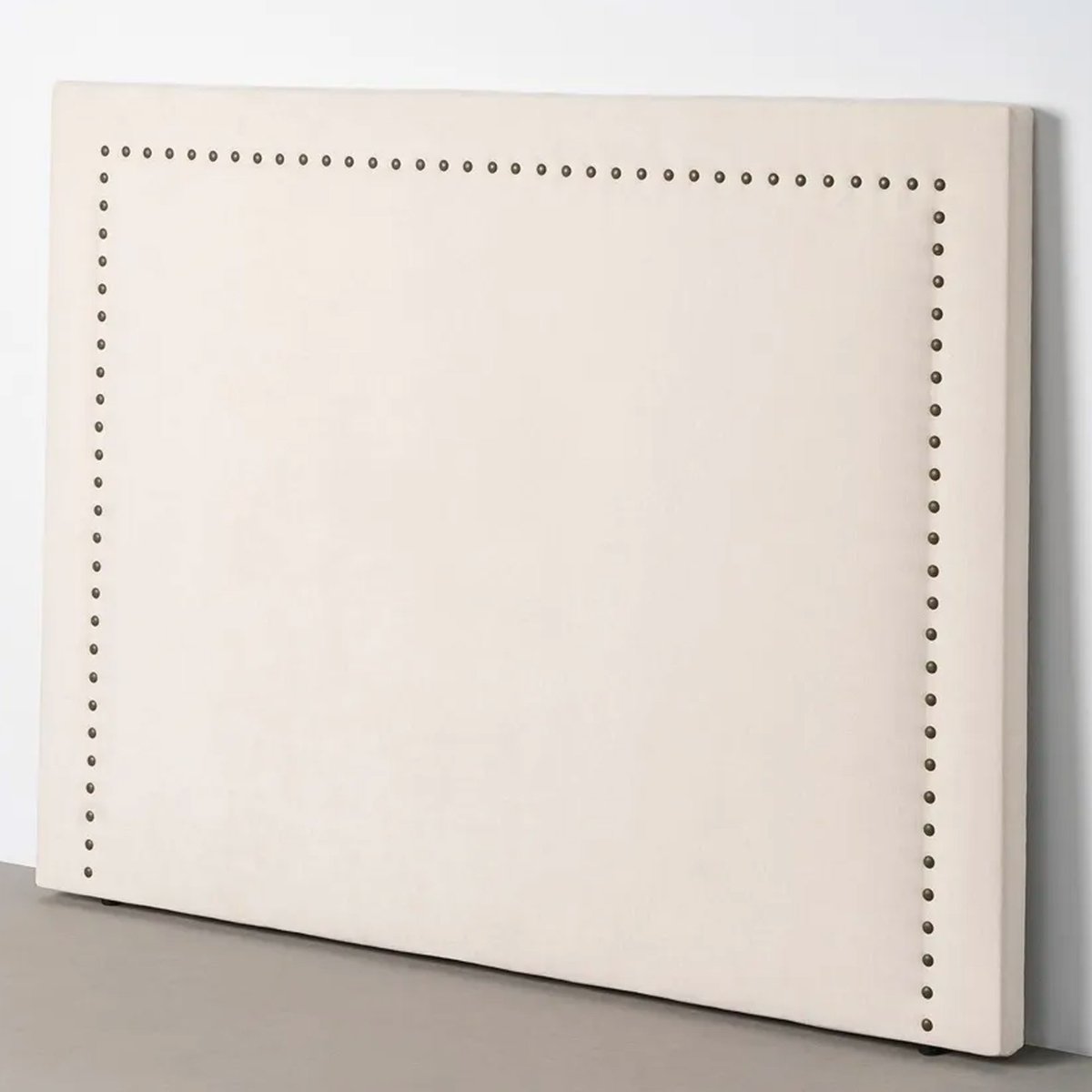 Tête de lit classique tissu beige clouté 165x7x130cm beige, WADIGA