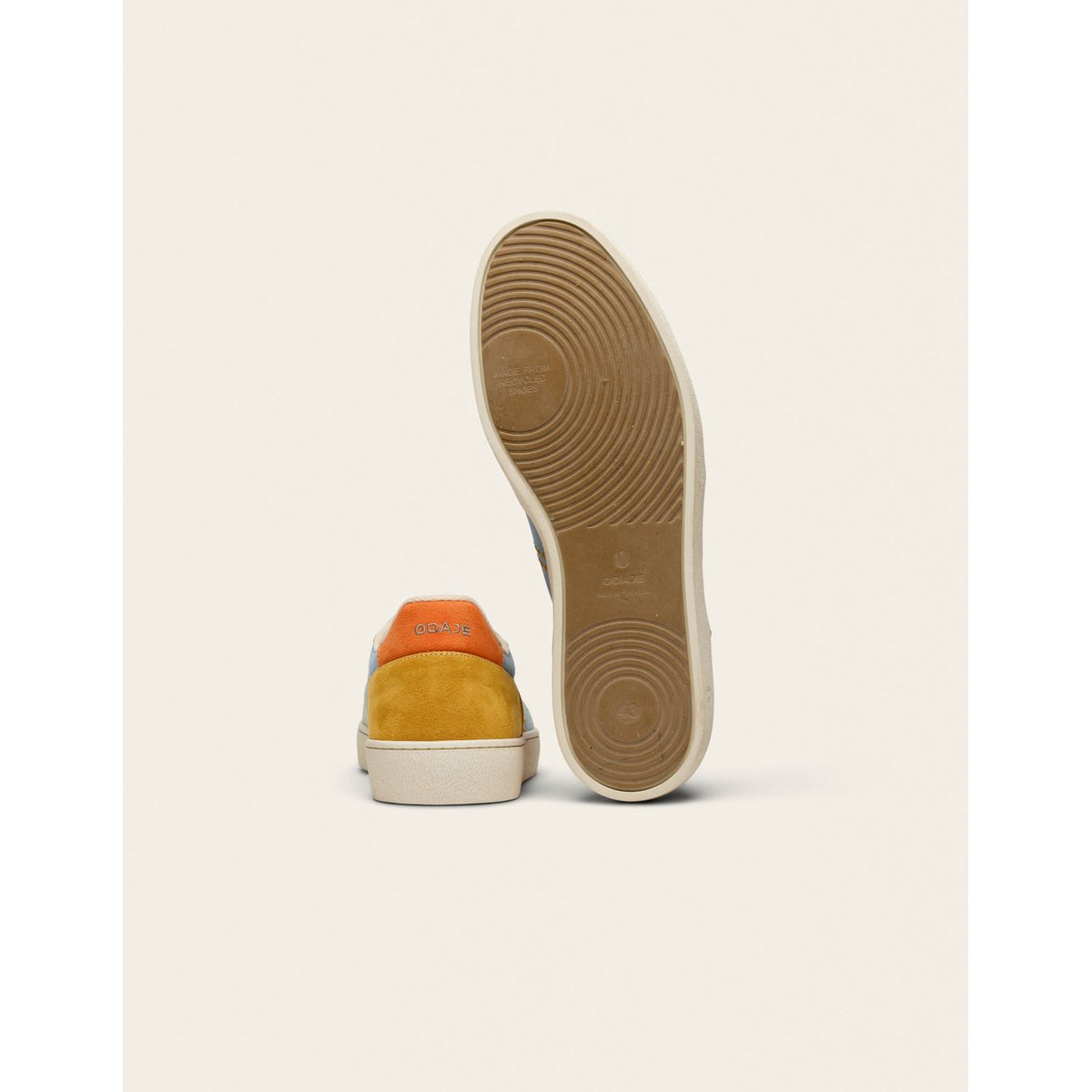 Baskets basses ARTHUR pistache ciel moutarde, ODAJE