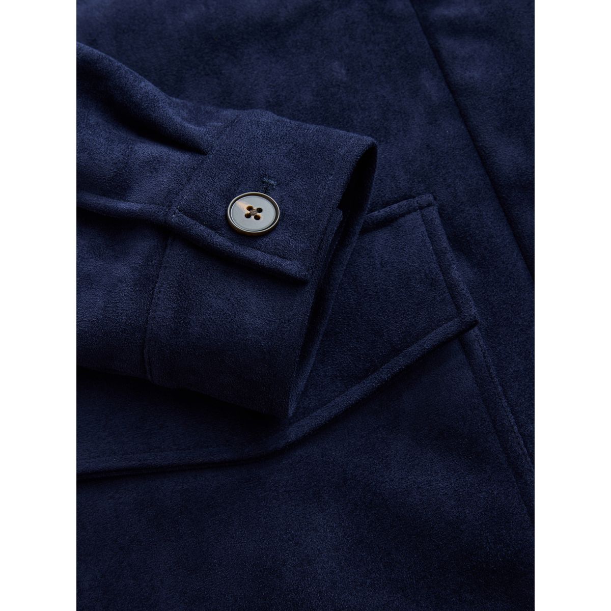 Veste en imitation daim à col cheminée bleu marine, NEXT