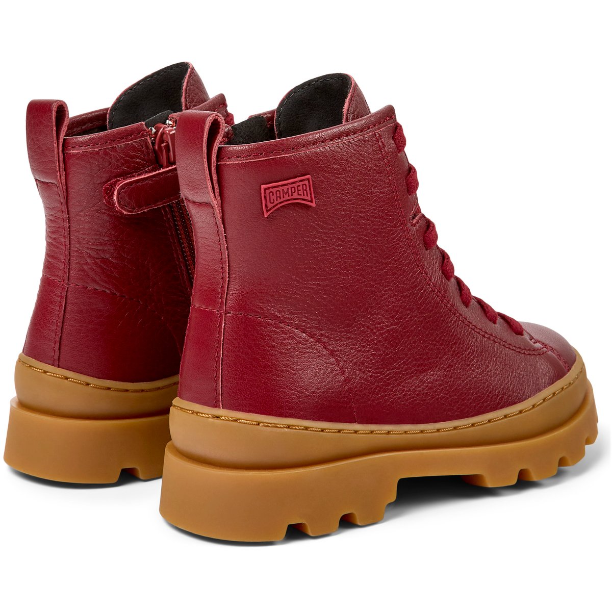 Bottines Cuir Brutus Kids bordeaux, CAMPER