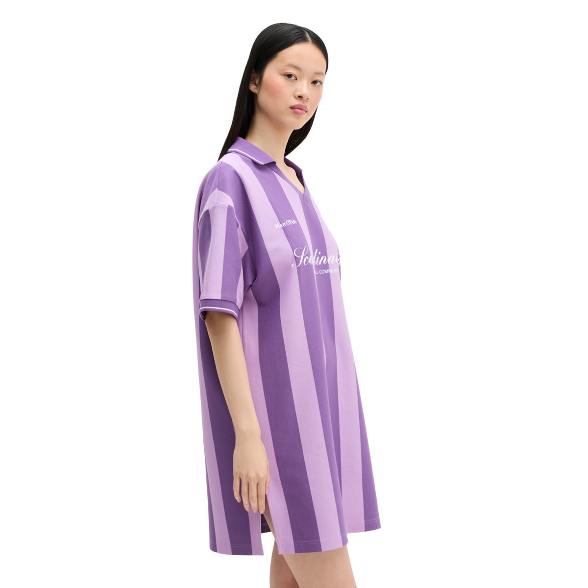 MOP Club '67 Football Maillot Dress, Striped en jersey interlock violet, MARC O'POLO