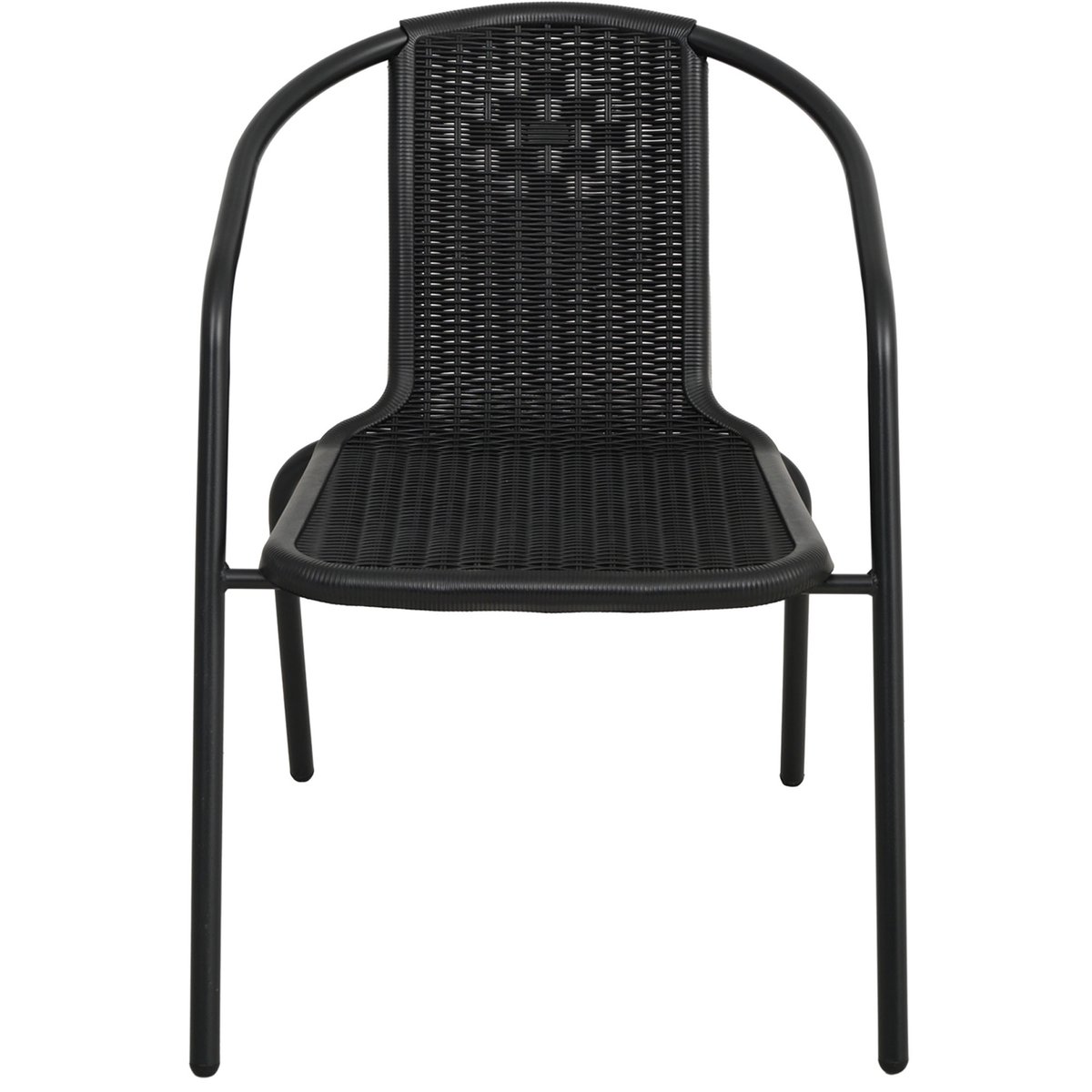 fauteuil de jardin en métal et résine noir 60.5x56x72cm noir, WADIGA