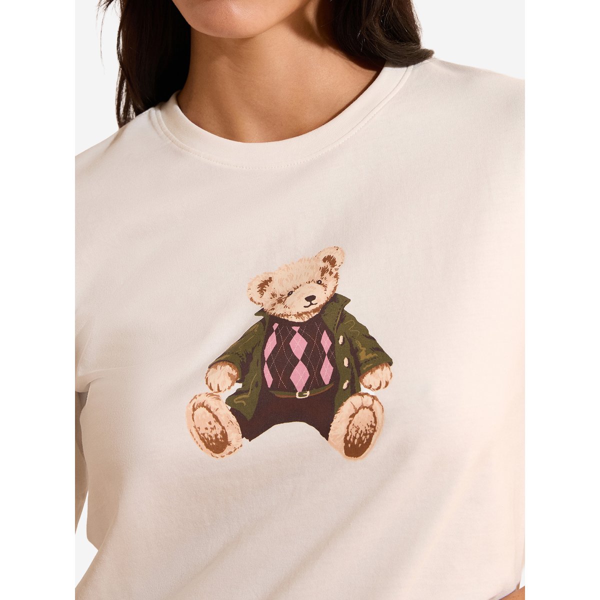 T-shirt avec motif en coton HYPSOS ecru, ETAM