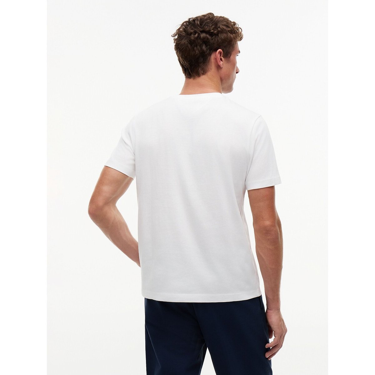 T-shirt regular de mangas curtas branco, TOMMY HILFIGER