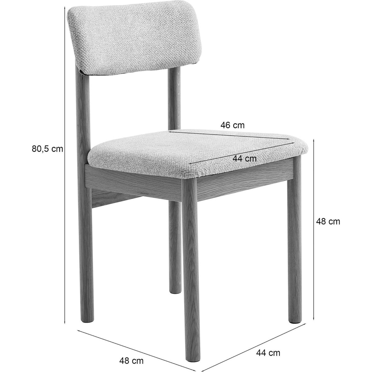 Chaise de salle à manger en bois bouclette beige bouclette et chêne naturel, RECOLLECTION