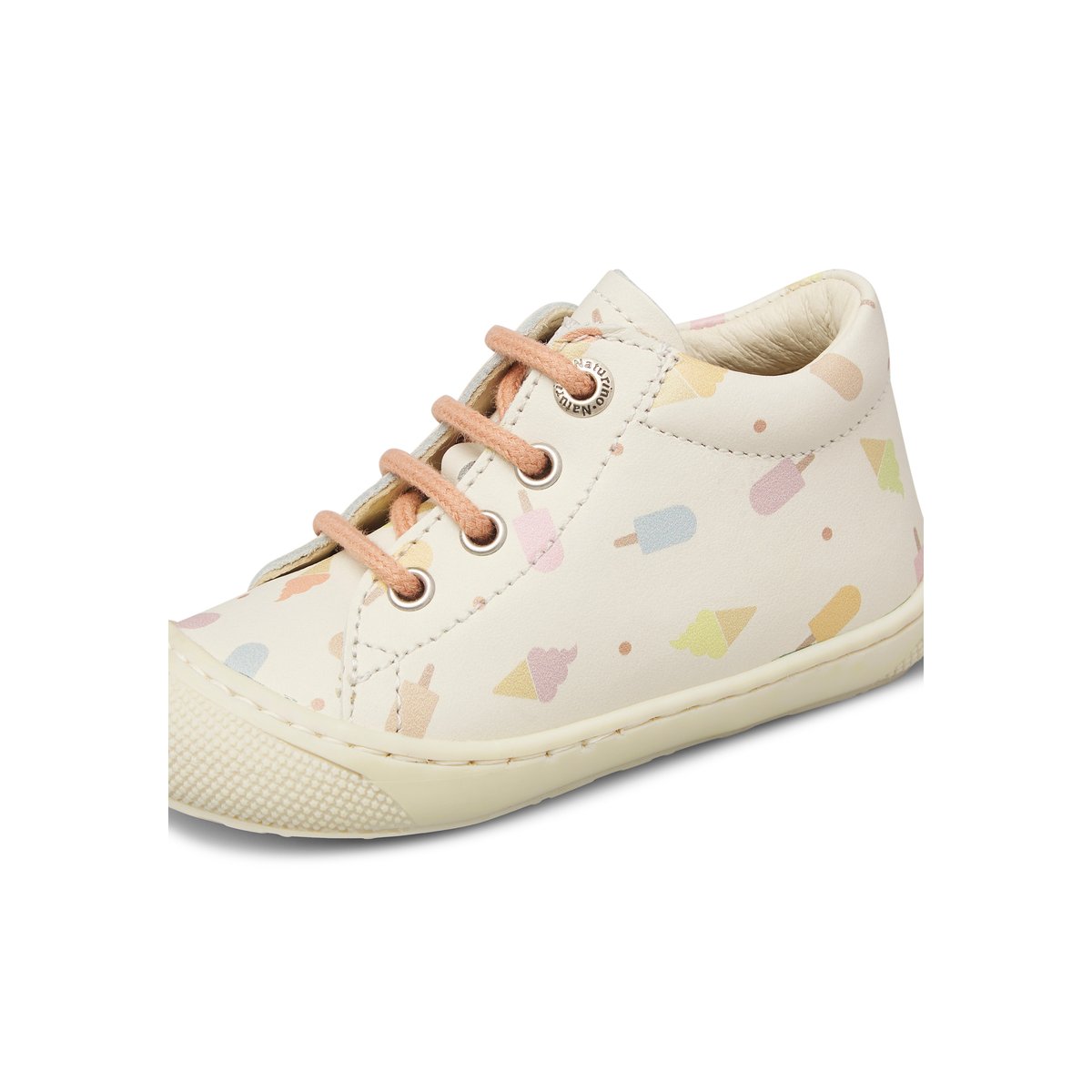 Chaussures premiers pas en cuir COCOON blanc crème-, NATURINO