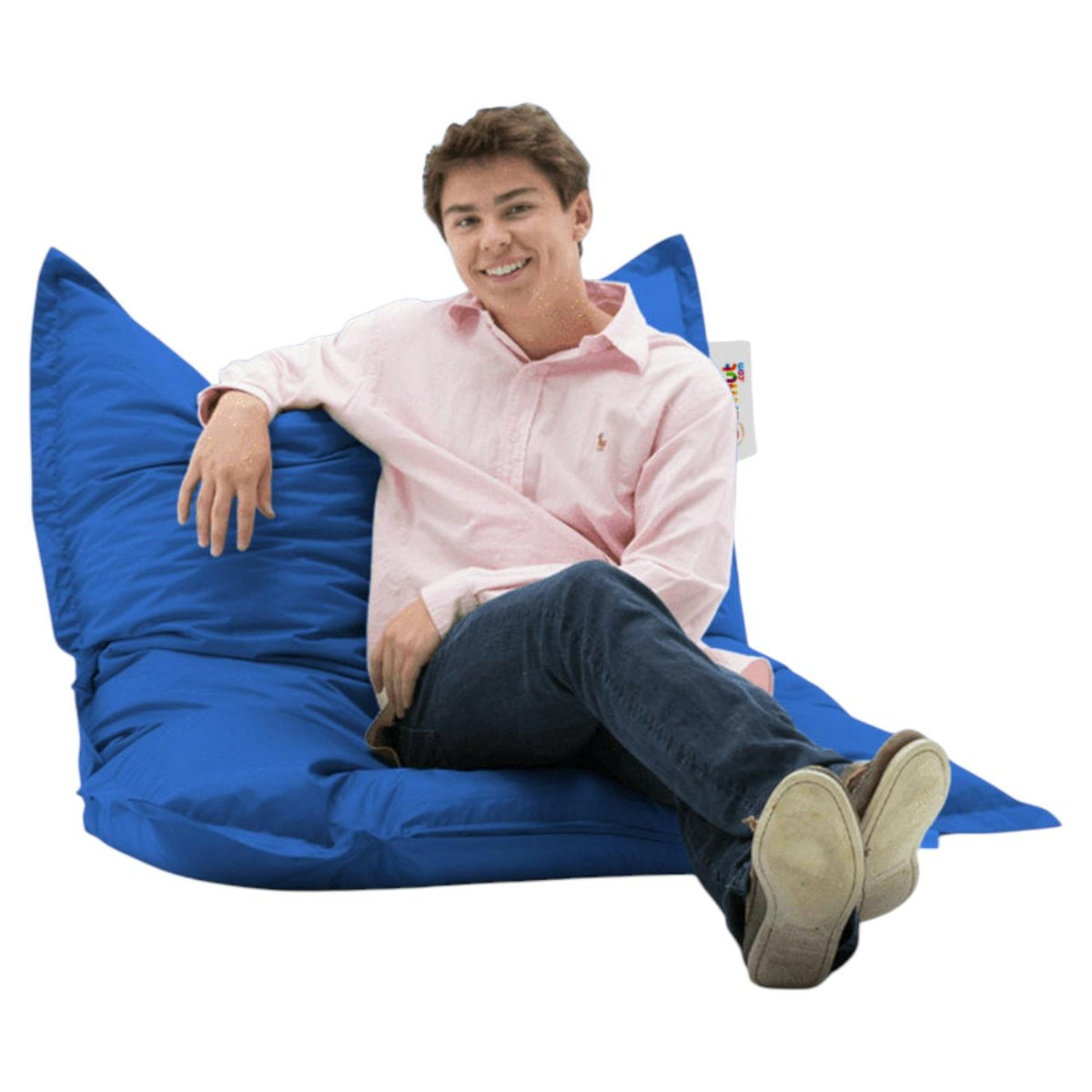 Coussin pouf de jardin 100x100 imperméable ARTA bleu, PIER IMPORT