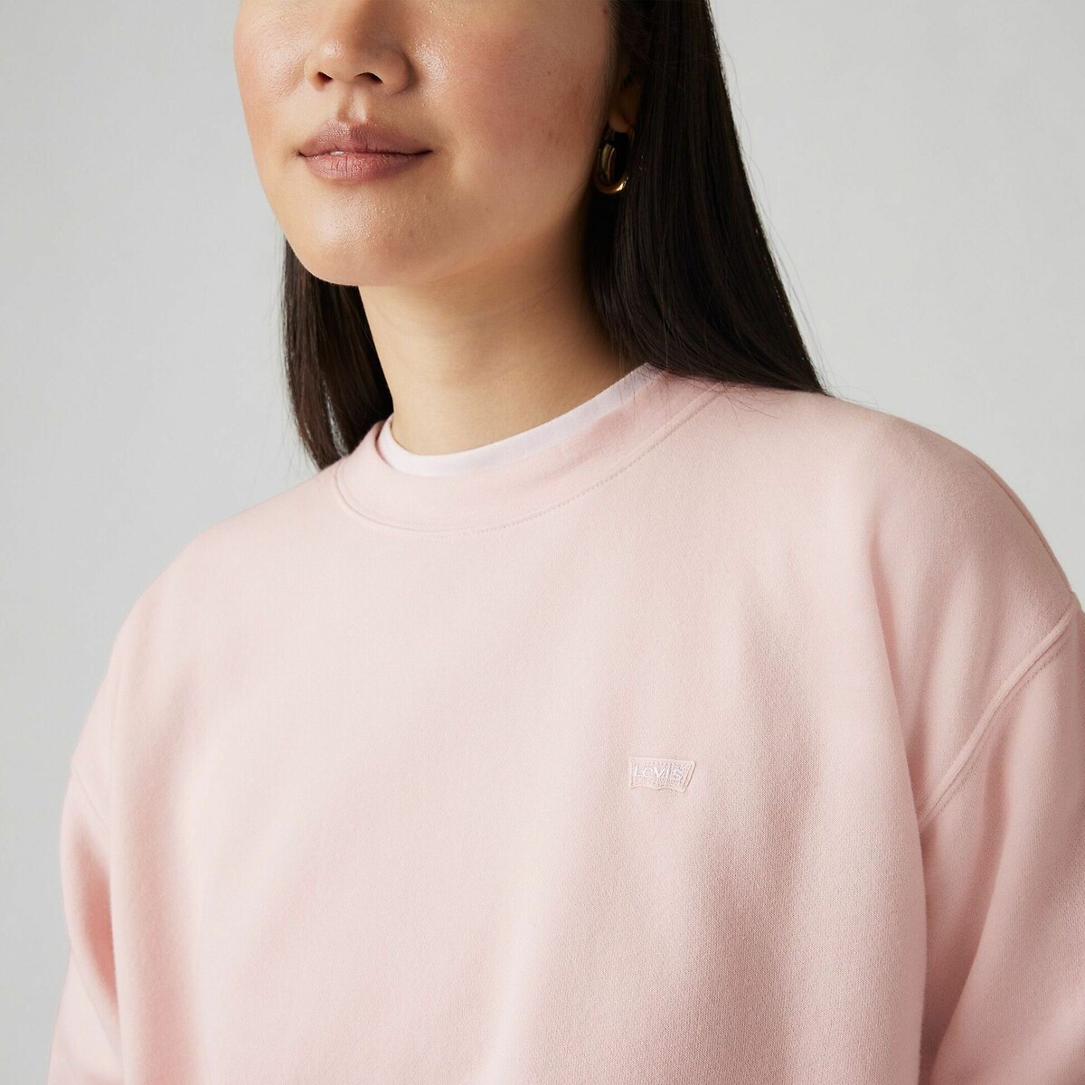 Sweat col rond, logo poitrine rose, LEVI'S