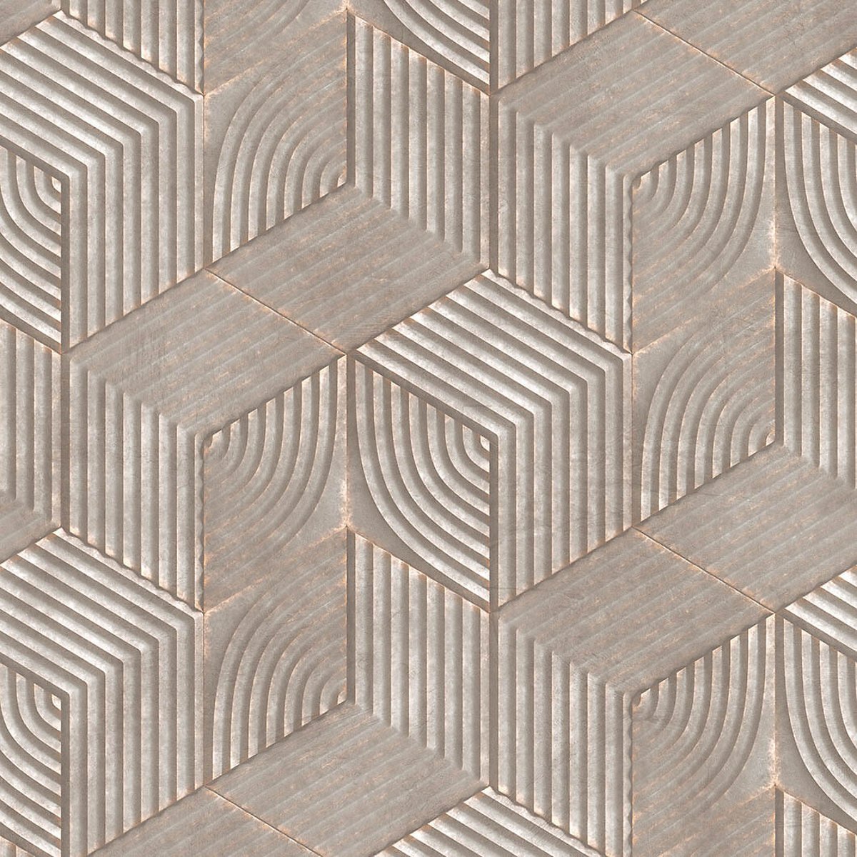 Papel de parede Kylie geométrico, INTERELIFE castanho, INTERELIFE