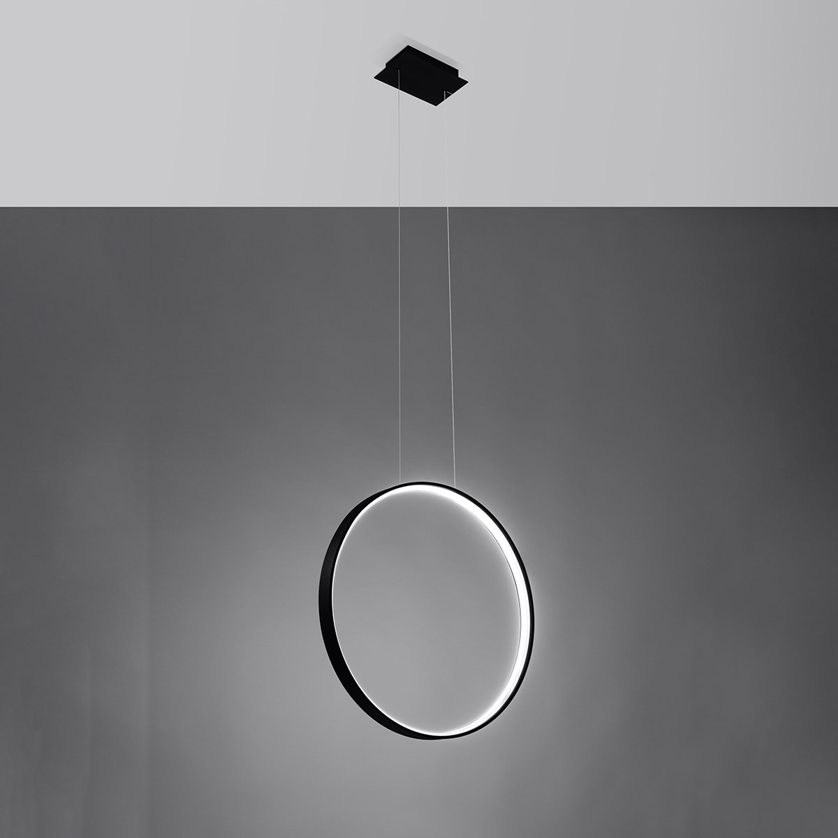 Suspension Aluminium Noir LED 1 Rio noir, EDEN