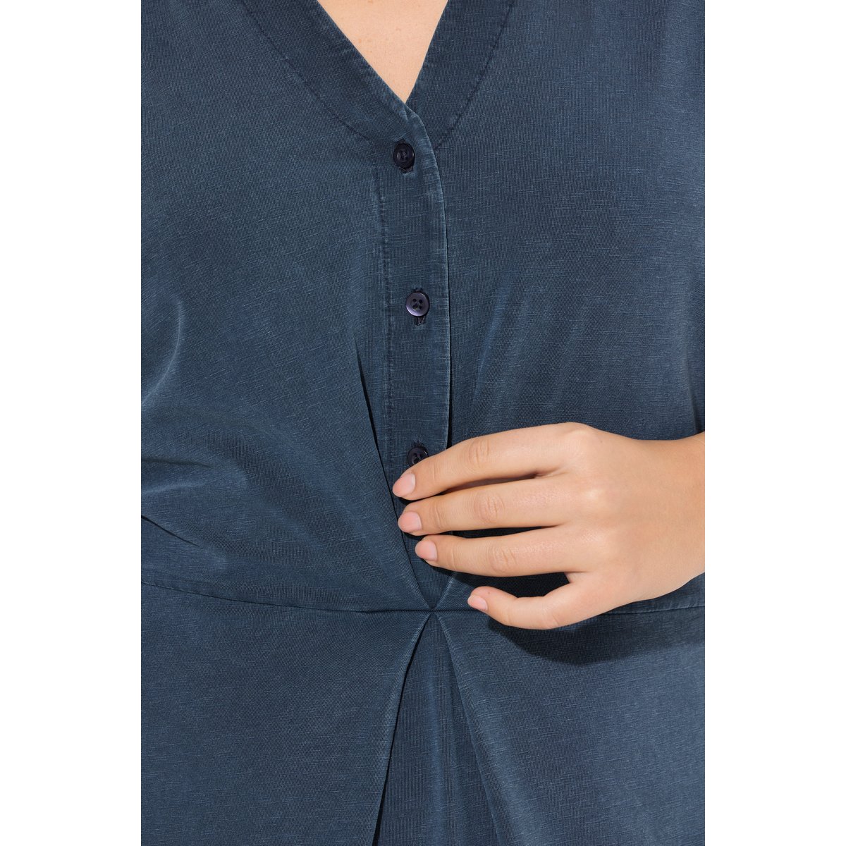 Robe en jersey. Col tunisien et marine, ULLA POPKEN