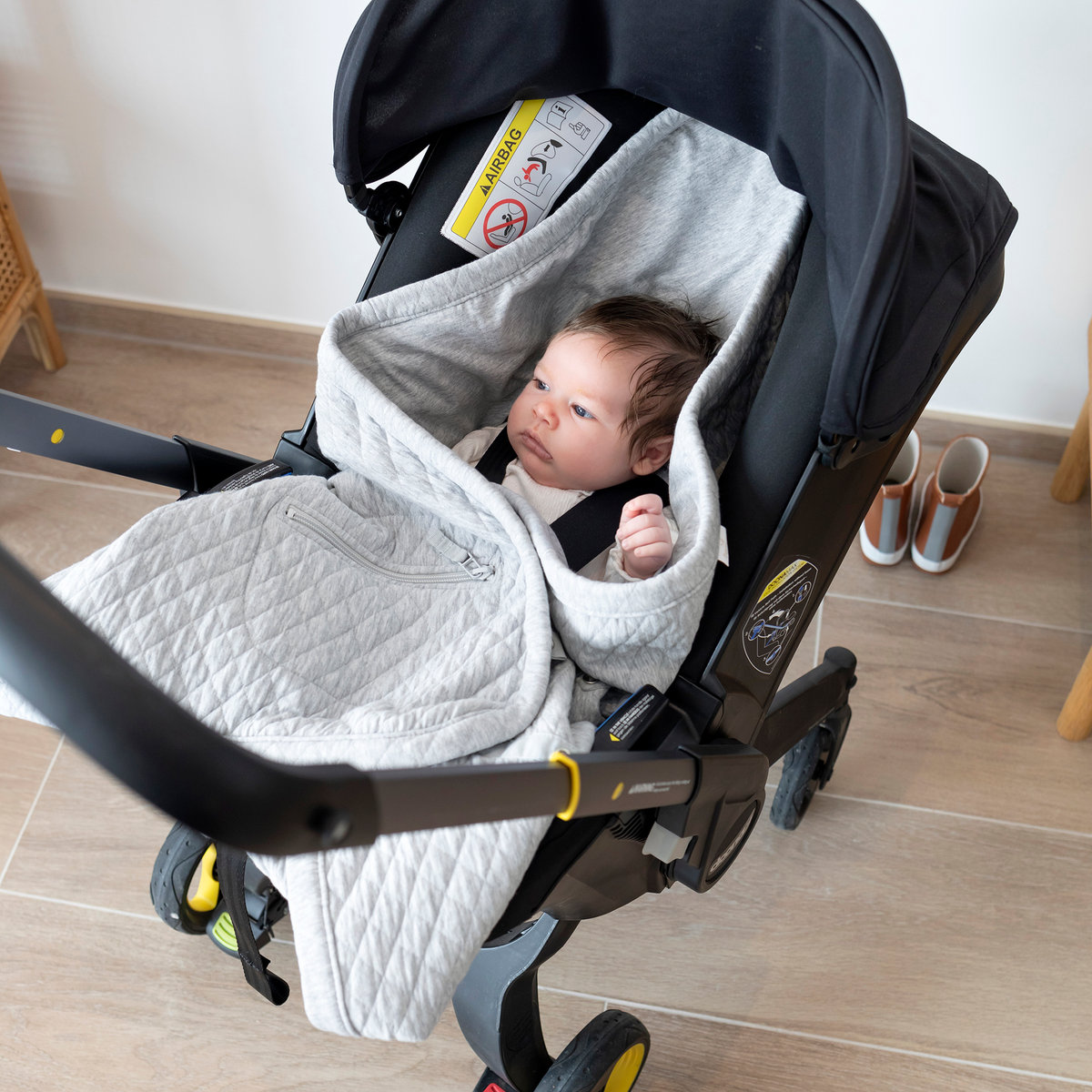 Nid d'ange bébé poussette et siège auto été - Matelassé léger mix grey, BEMINI
