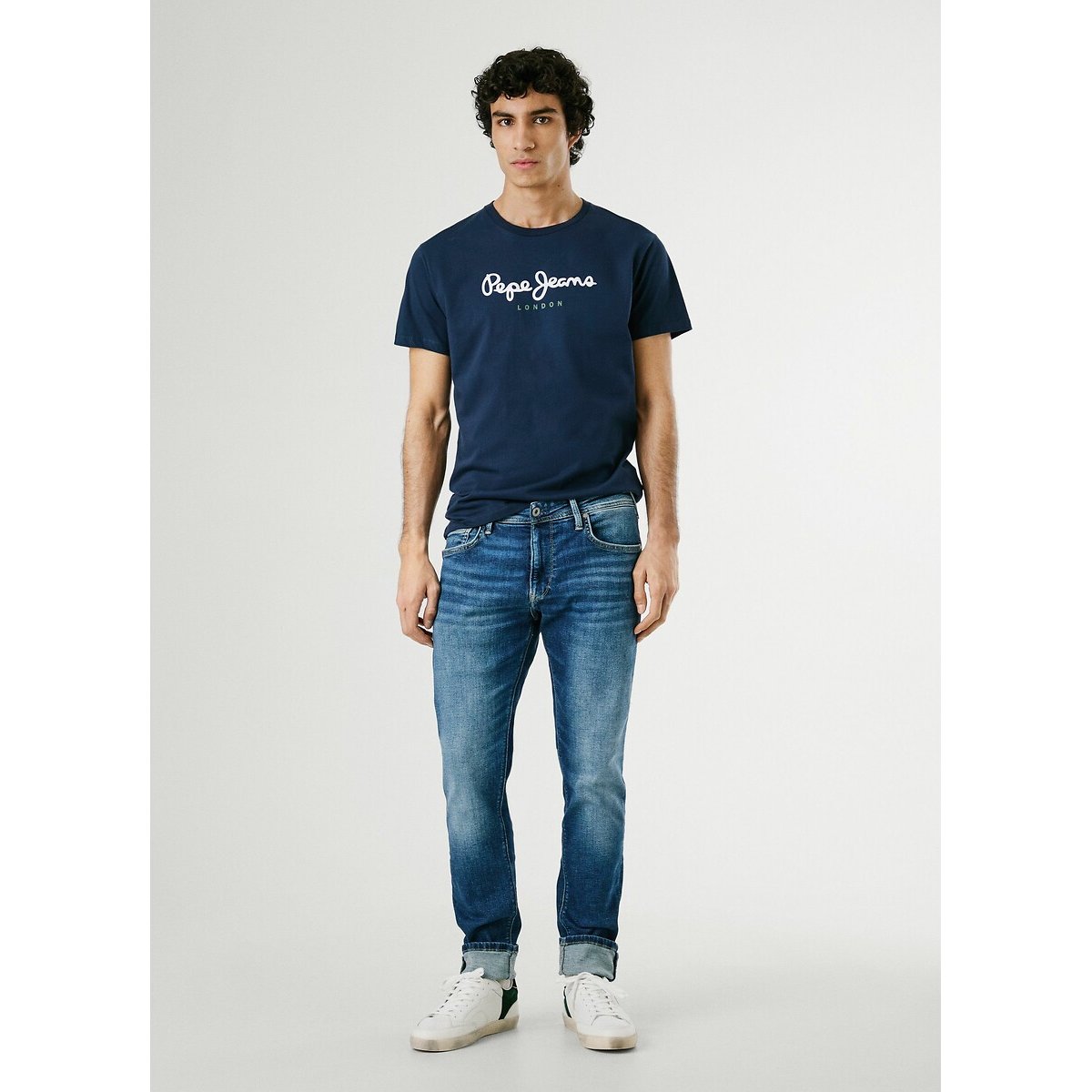 T-shirt col rond Eggo bleu marine, PEPE JEANS