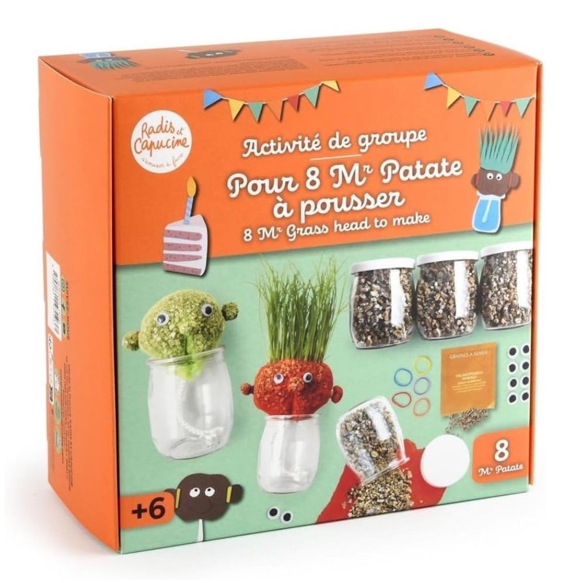 Coffret DIY - Mr Patate à faire pousser orange, RADIS ET CAPUCINE