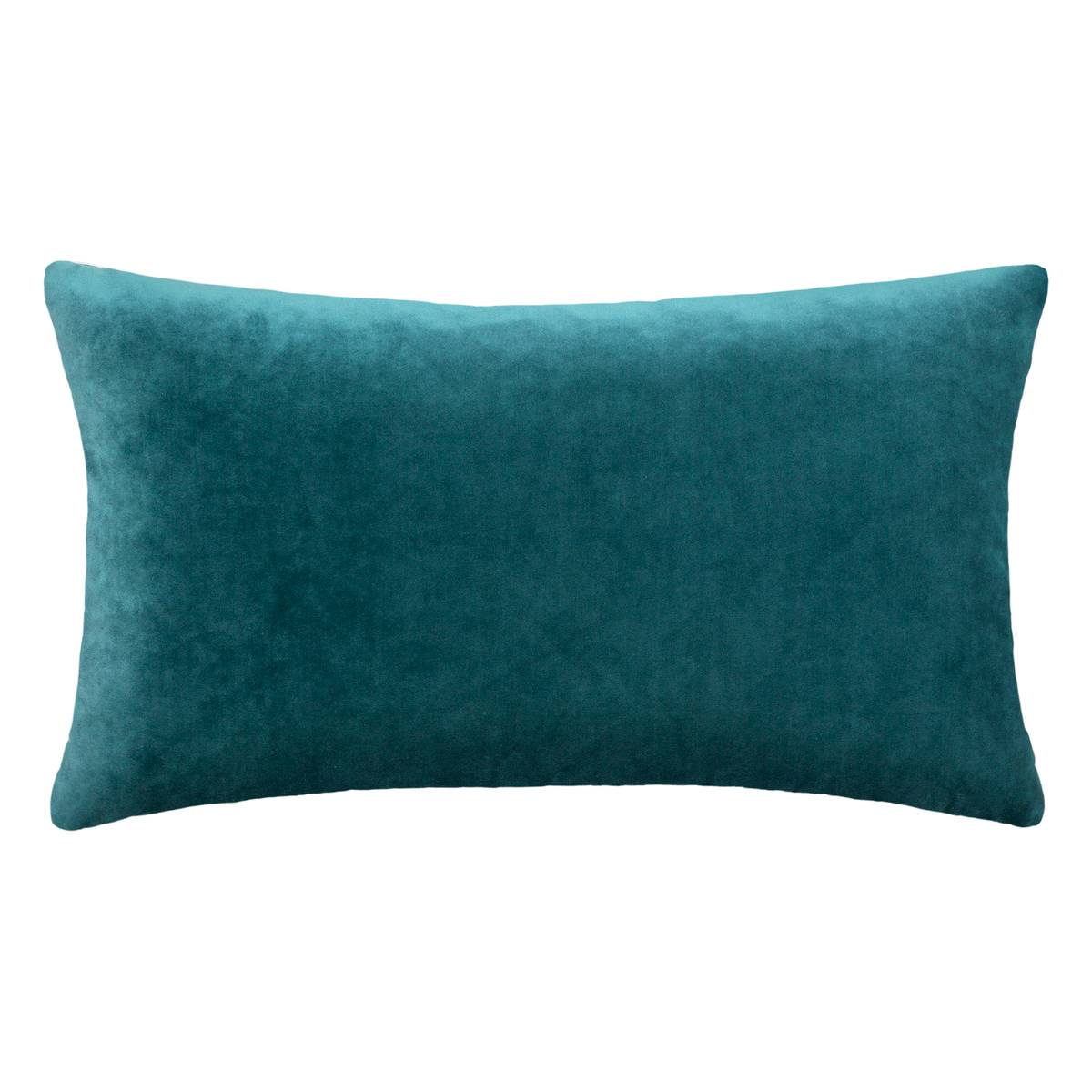 Coussin déhoussable en velours DOLCE bleu, ATMOSPHERA